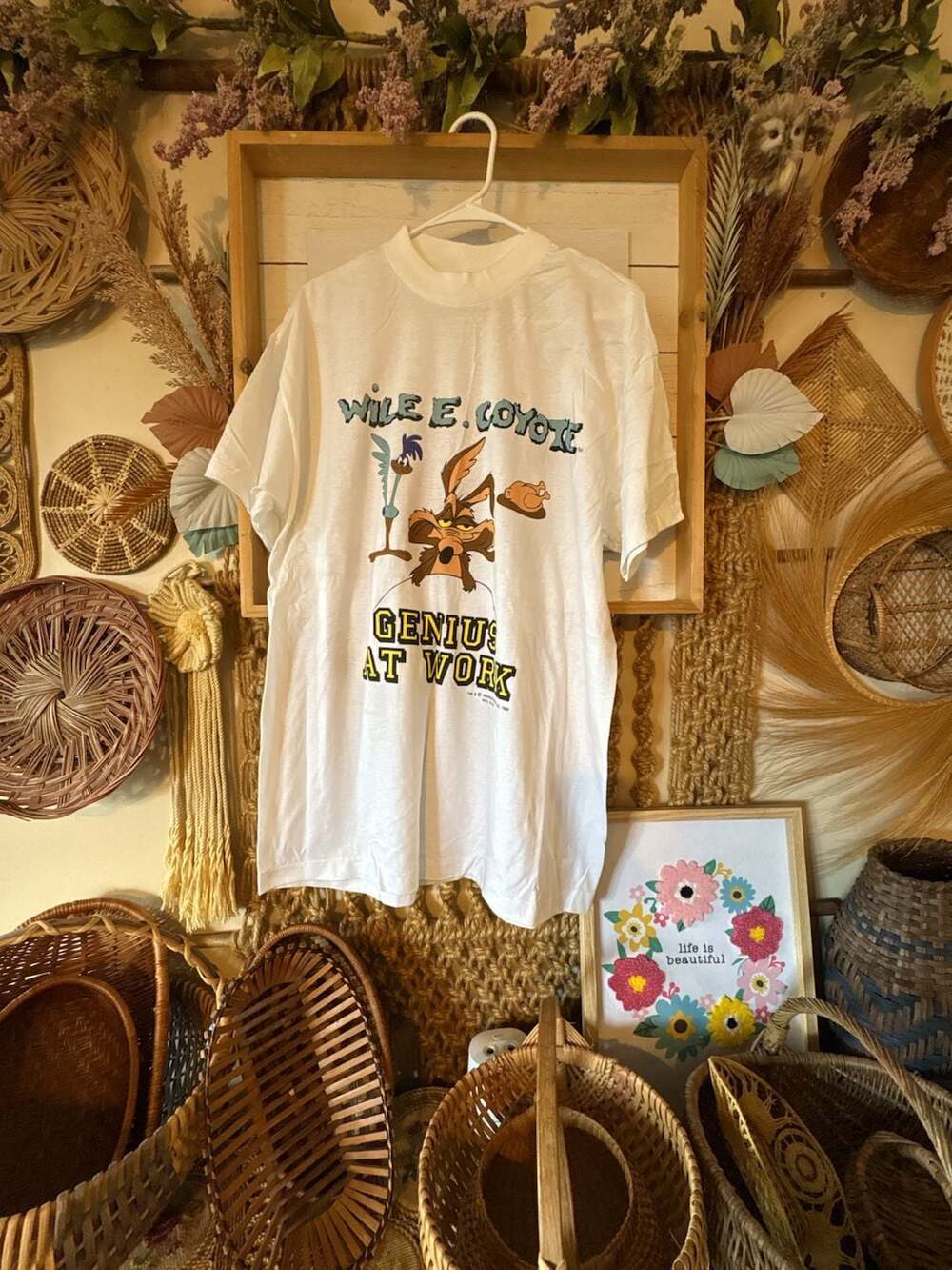 Vintage 1989 Warner Bros Wile E Coyote Genius At Work T-Shirt XL